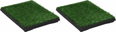 Obrázok produktu pre vidaXL Toaleta pre domáce zvieratá 2 ks s podnosom Umelý trávnik zelený 63x50x7 cm