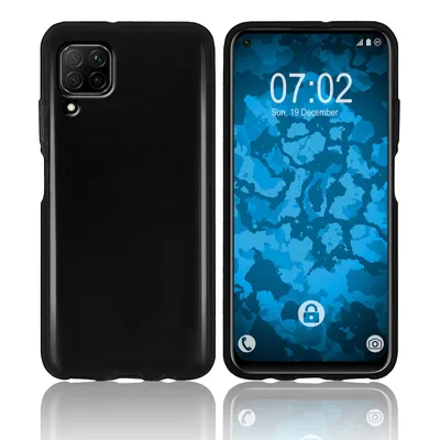 Produktbild von PhoneNatic Case kompatibel mit Huawei P40 Lite - schwarz Silikon Hülle transparent Cover