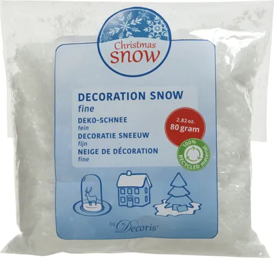 Kunstschnee - Beutel - recycelter Kunststoff - 80g - fein - weiß