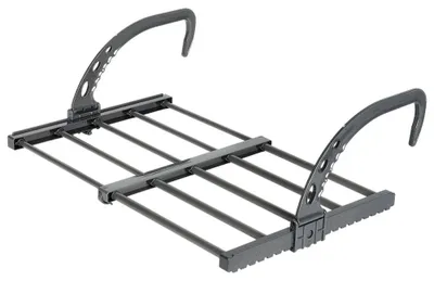 Zdjęcie produktu dla Suszarka do prania na grzejnik - Metalowa, rozkładana suszarka - 32,5–60 x 35 cm - Czarna