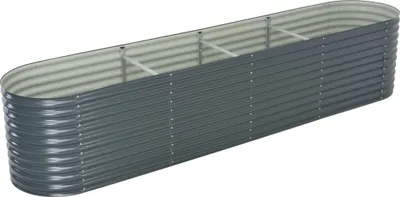 Zdjęcie produktu dla Podwyższona Donica Z Galwanizowanej Stali 400X80X81 Cm, Szara Lumarko!