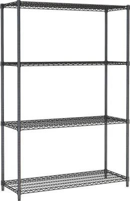 Produktbild von Combisteel Regalsystem mit 4 Böden aus Stahl schwarz 1200x450x1800mm