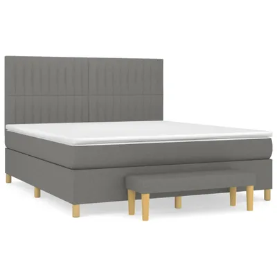 Produktbild von vidaXL Boxspringbett mit Matratze Dunkelgrau 160x200 cm Stoff