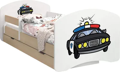 Obrázek produktu pro Dětská postel BDW, oboustranná se zásuvkou, policie, 160/80