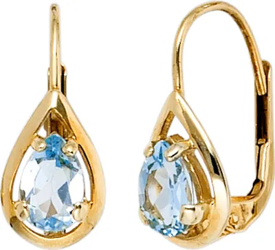 Produktbild von JOBO Boutons 333 Gold Gelbgold 2 Blautopase Ohrringe Ohrhänger