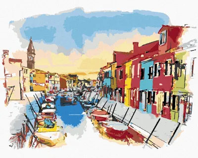Produktbild von Zuty - Malen nach Zahlen - INSEL BURANO IN VENEDIG, 40x50 cm, ohne Keilrahmen