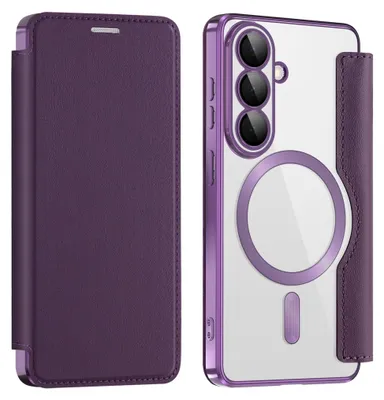 Immagine prodotto di Custodia MagSafe per Samsung Galaxy S26 5G in Pelle finta con protezione RFID, viola