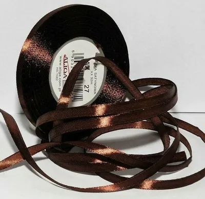 Produktbild von Aliga Satinband Dunkelbraun 25mm 32m