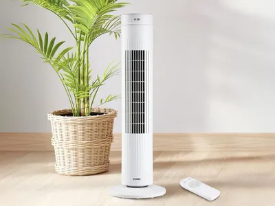 Produktbild von Säulenventilator mit Timer + Fernbedienung, 3 Stufen, 35W Standlüfter, Höhe 76cm