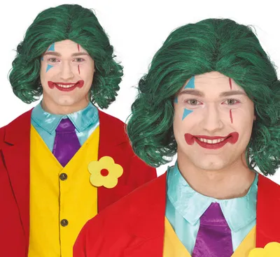 Produktbild von Mr Smile Grüne Clown Perücke Humorvolle Halloween Verkleidung Herren Bösewicht Kostüm Zubehör Theater Party Uni Erwachsene Mode, Farbe: Grün