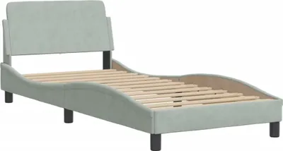 Obrázek produktu pro Rám postele Dover světle šedý 90 x 200 cm samet