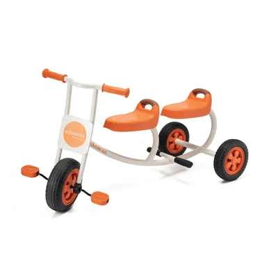 Produktbild von edusante EM5504 2-Sitzer Taxi Tretfahrzeug für Kinder, 114 x 55 x 61,3 cm, orange/weiß/schwarz