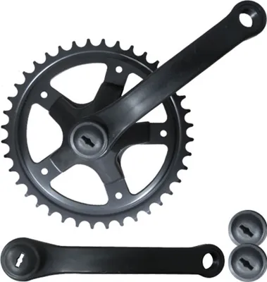 Produktbild von Messingschlager Kurbelsatz 36Z, L=127mm, Stahl, 1-fach, JIS, schwarz