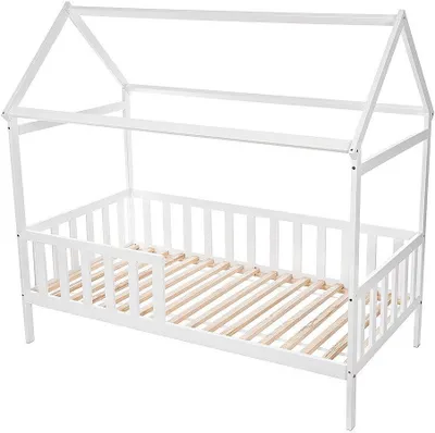 Produktbild von Baby-Delux Babybett Juniorbett Hausbett Gitterbett Kinderbett 140x70 weiß