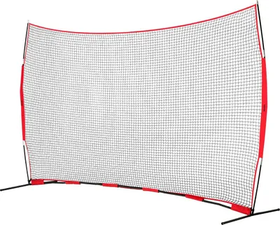 Produktbild von Barricade Backstop Net, 16x10 ft Ball Sports Barrier Netting, Portable Practice Equipment with Carry Bag, Protection Screen for Baseball Softball Lacrosse Soccer Hockey Training, for Backyard