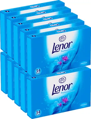 Produktbild von 10 Packungen Lenor Trocknertücher Aprilfrisch Textilerfrischer 10 x 34 Tücher