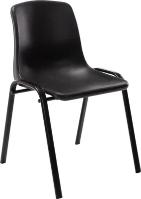 Produktbild von Stapelstuhl - Stapelbarer Stuhl - Platzsparender Komfort, Robuste Stabilität, Metall/Kunststoff | Farbe: Schwarz