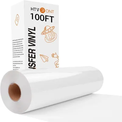 Immagine prodotto di Carta transfer termica - Pellicola PET HTV - 30 cm x 30 m - Autoadesiva - Per t-shirt - Bianca