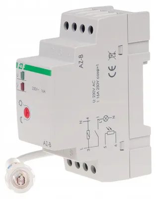 Zdjęcie produktu dla F&F | Czujnik zmierzchowy AZ-B 16A - Czarny - IP20 - Energooszczędny - Wodoodporny i łatwy w instalacji
