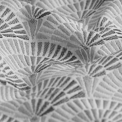 Produktbild von Französischer Geometrischer Jacquard-Stoff Palmito, extra breit 287 cm, Poly-Baumwolle, hellgrau