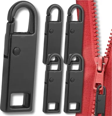 Obrázek produktu pro Sada 5 kusů černých kovových přívěsků na zip