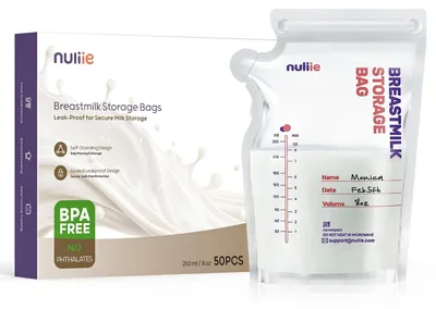 Immagine prodotto di Sacchetti per la conservazione, privi di BPA, capacità 250 ml, confezione da 50 pezzi, ideali per il latte materno