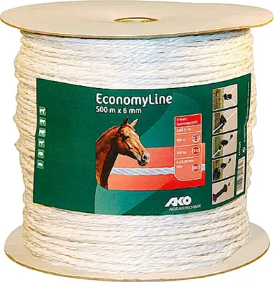 Produktbild von 500 m EconomyLine Weidezaunseil Standardweidezaunseil für kurze Zaunanlagen Ø 6 mm