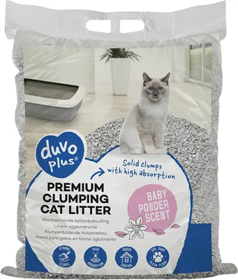 Obrázek produktu pro Duvo+ stelivo pro kočky Premium Baby Powder Scent 12 kg