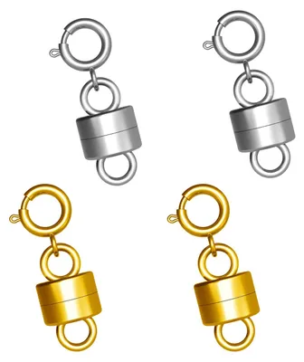 4 Magnetische Kettenschlösser, Gold & Silber, DIY-Schmuckverschlüsse