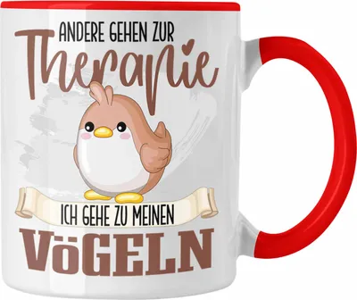 Produktbild von Trendation - Vogel Züchter Tasse Besitzer Geschenkidee Lustiger Spruch Vogel Liebhaber (Rot)