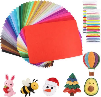 Immagine prodotto di Knutselvilt - 40 pezzi - Tessuto di feltro - 20 x 30 cm - Feltro per lavori creativi - Progetto fai-da-te - Tessuto di feltro per bambini