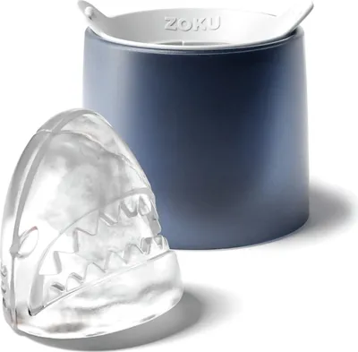 Obrázok produktu pre Forma na kocky ľadu, žralok, sada 2 ks, polypropylén/silikón, bez BPA, modrá - Zoku