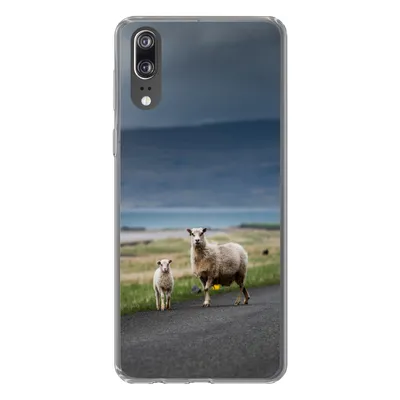 Produktbild von MuchoWow® Handyhülle Schutzhülle Hülle für Huawei P20 Schaf - Lamm - Sturm Silikon Softcase Handy Hülle - Hardcover
