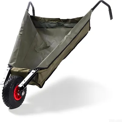 Image de Chariot de jardin pliable avec roue de 10 pouces, capacité de charge de 40 kg, pliable, idéal pour les travaux de jardin