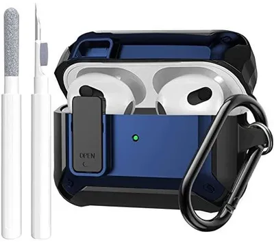 Zdjęcie produktu dla Etui airpods 3 generacji ochronne z zestawem do czyszczenia karabińczyk