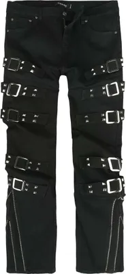 Produktbild von Gothicana by EMP Herren schwarze Hose mit Nieten und Zier-Schnallen W34L34