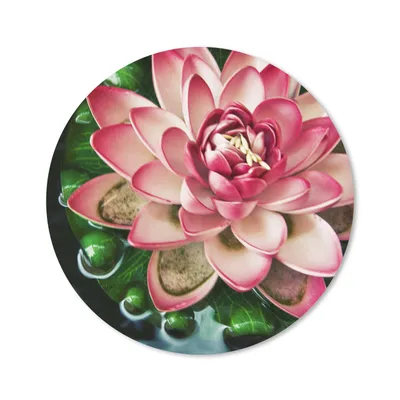 Produktbild von MuchoWow® Mauspad Mousepad Ein Koi-Karpfen mit einer rosa Blume 50x50 cm - Mousepads - Maus Mat - Pad - Mausunterlage - Vinyl