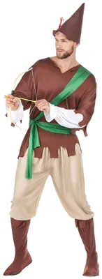 Productafbeelding van Robin Hood herenkostuum, groen-bruin - maat M/L