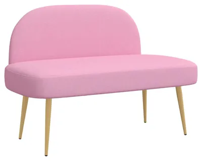 Obrázek produktu pro Čalouněná lavice s opěrkou Růžová 110 x 60 x 76 cm Polyester
