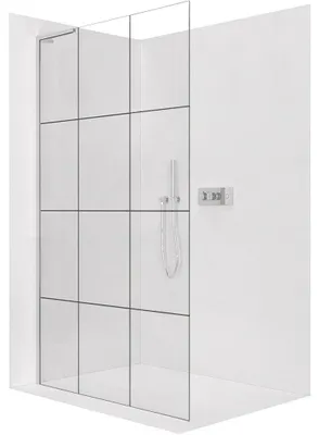 Immagine prodotto di Pannello doccia angolare Walk-in Onyx, colonna sinistra - 8 mm - cromo, vetro temperato - 120x200 cm