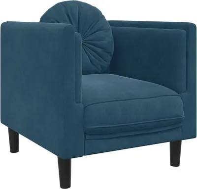 Produktbild von vidaXL Sessel mit Kissen Blau Samt