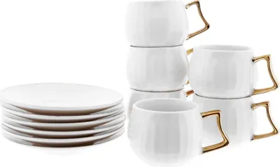 Immagine prodotto di Set di tazze demitasse in porcellana - eleganza senza tempo in tre design esclusivi Oro