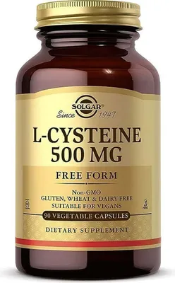 Obrázok produktu pre L-cysteín 500 mg 90 vegetariánskych kapsúl Solgar