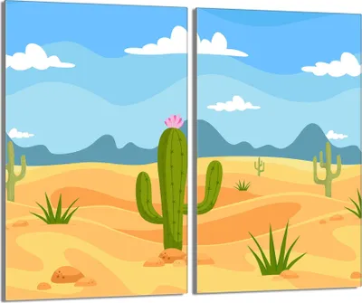 Image de Plaques de recouvrement pour cuisinière 2 pièces 30x52 Couverture de plaque vitrocéramique, Cactus Montagnes