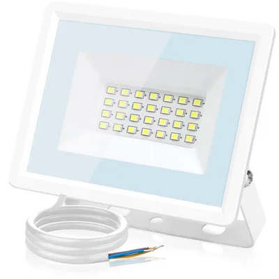Productafbeelding van Aigostar LED-schijnwerper voor buiten, 20W, 1650LM, superheldere LED-spot, IP65, waterdichte buitenverlichting, 6500K, koud wit, geschikt voor tuin, binnenplaats, garage, hotel