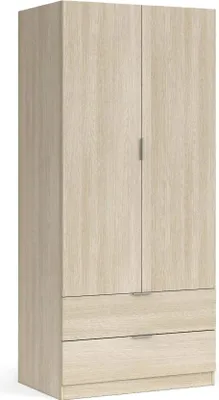 Immagine prodotto di Dmora Guardaroba 2 Ante Appadu 52x180h cm Marrone Quercia, Appendiabiti 2 Cassetti