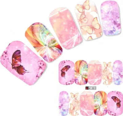 Produktbild von Tattoo Nail Blumen Schmetterling Aufkleber Nagel Sticker