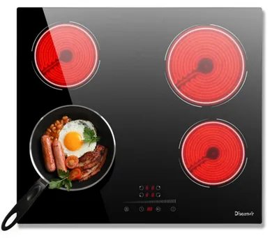 Glaskeramik-Kochfeld 4 Zonen 6000 W Touch Timer