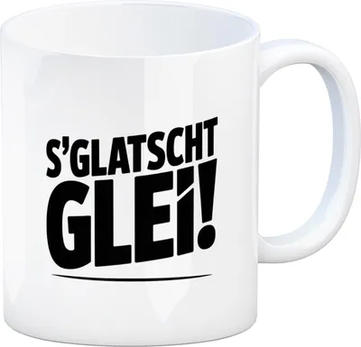 Produktbild von S Glatscht glei! Kaffeebecher für Bürohumor im Osten