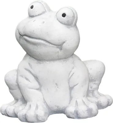 Produktbild von Schöner Frosch aus Steinguss perfekt für den Garten den Teich oder die Terrasse ist Frostfest Witterungsbeständig und Neu 26cm H, HO-028